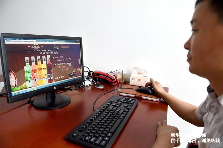 7月8日,农村青年创客毕晓雪在操作自己创业产品的网络销售页面.